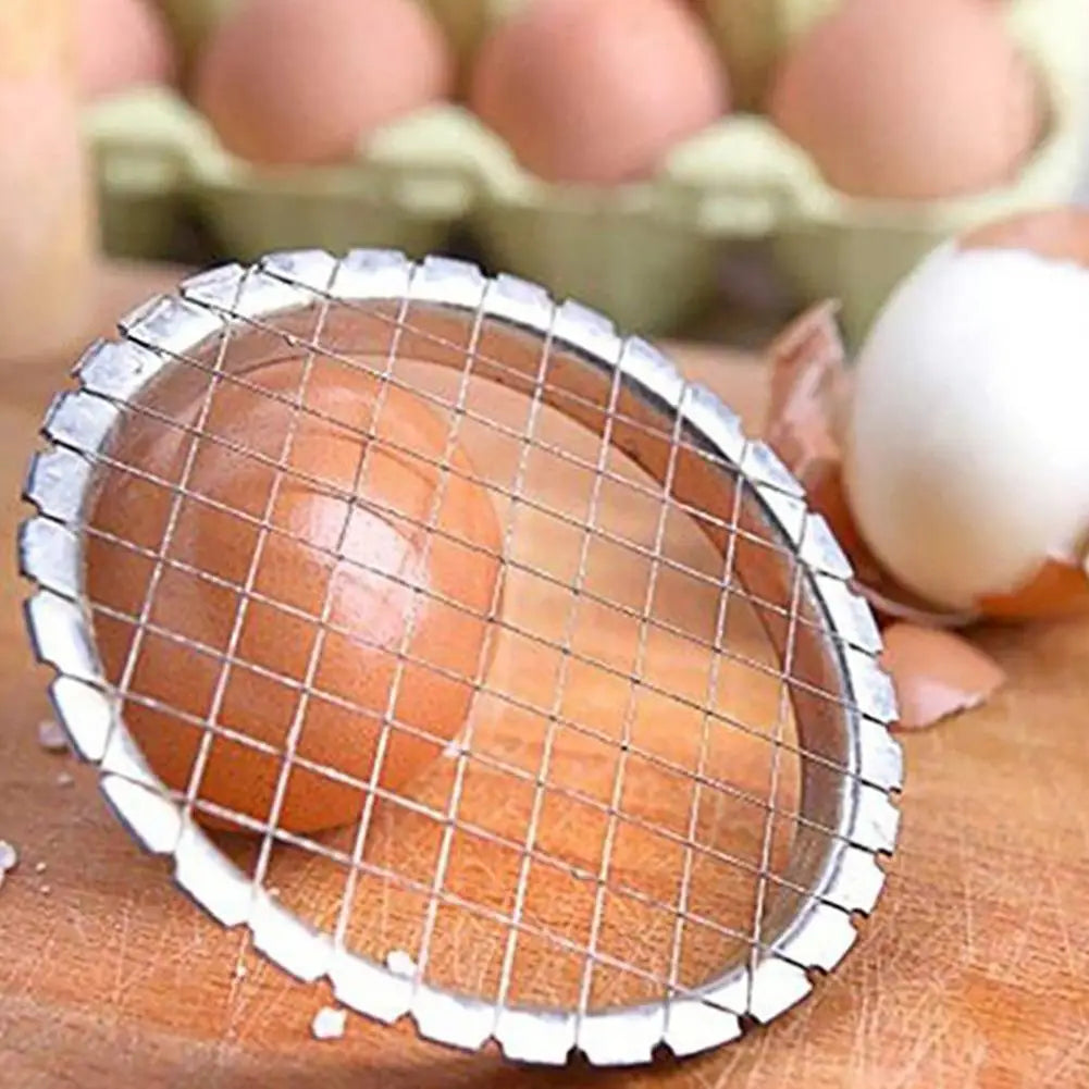 FanzyMarket egg slicer and masher with steel wire, handheld press for vegetables, cheese, and fruit, 3.5 inches in size.