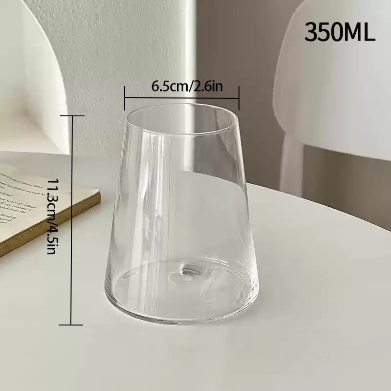 Clear tall glass coffee mug by FanzyMarket, 500ml, perfect for iced coffee, juice, milk, and cocktails, with a sleek design.