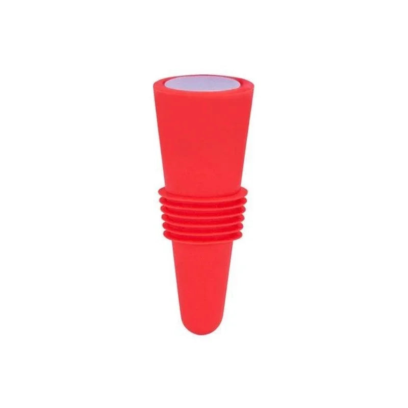 Green reusable silicone wine bottle stopper from FanzyMarket, leakproof champagne and beverage sealer for kitchen and dining use.