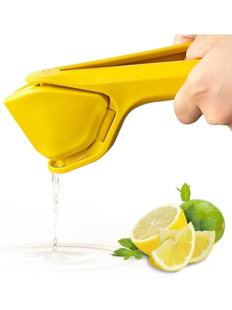 FanzyMarket manual lemon squeezer handheld citrus press for lemons, limes, and oranges, with ergonomic design for easy juicing.