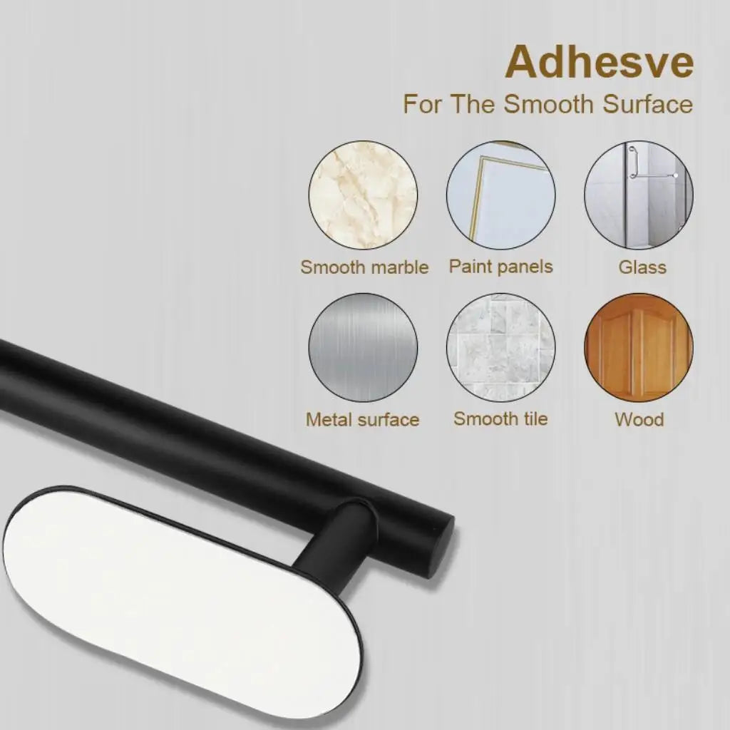 Stainless steel FanzyMarket no-drill wall-mount paper towel and toilet roll holders with adhesive backing, ideal for kitchen or bathroom.