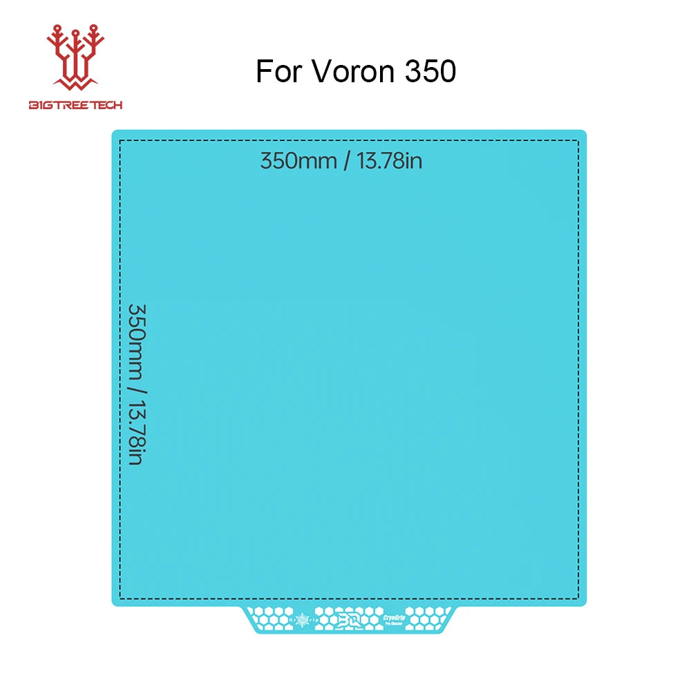 FanzyMarket Panda CryoGrip Pro double-sided spring steel build plate with no-clog coating for 3D printers, 256x256mm glacier design.