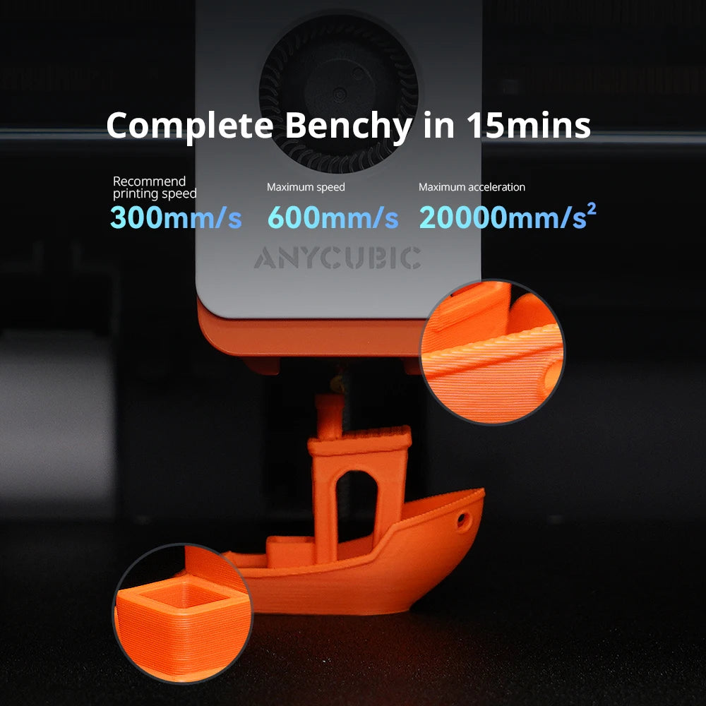 FanzyMarket Multi-Color CoreXY 3D printer combo with hotend up to 600mm/s, 250mm cube, ultra-quiet operation, ideal for office use.