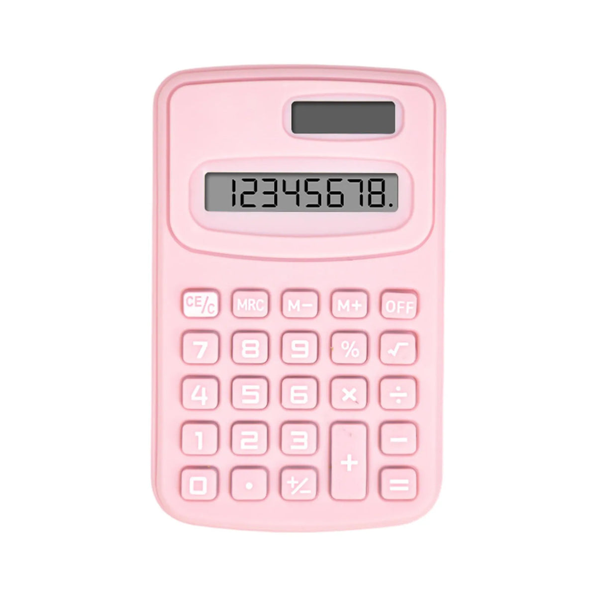 FanzyMarket pocket 12-digit solar and battery calculator with 4-function keypad, compact handheld device for students and office use.