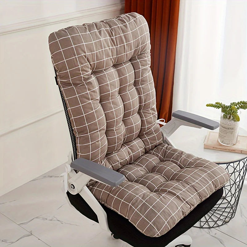 Gray FanzyMarket ergonomic office seat cushion with integrated lumbar backrest, ideal for home, car, and office use
