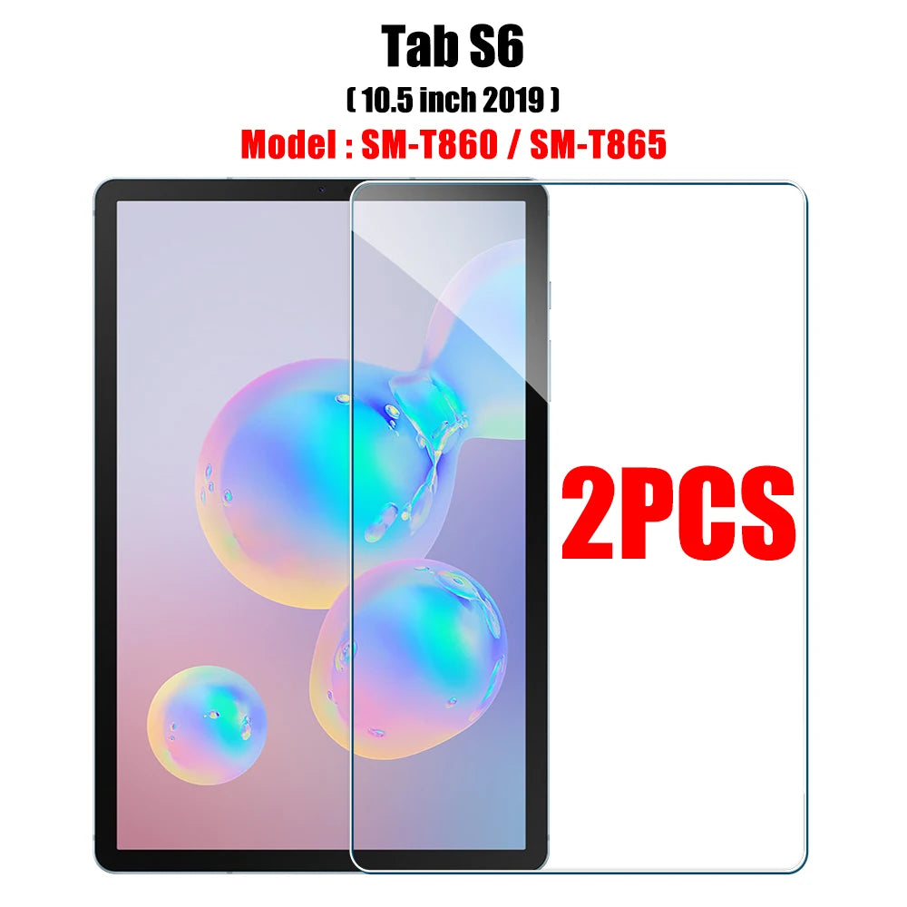 FanzyMarket 2-pack tempered glass screen protectors for Galaxy Tab S9 FE 10.8-inch tablets, anti-scratch and bubble-free film.