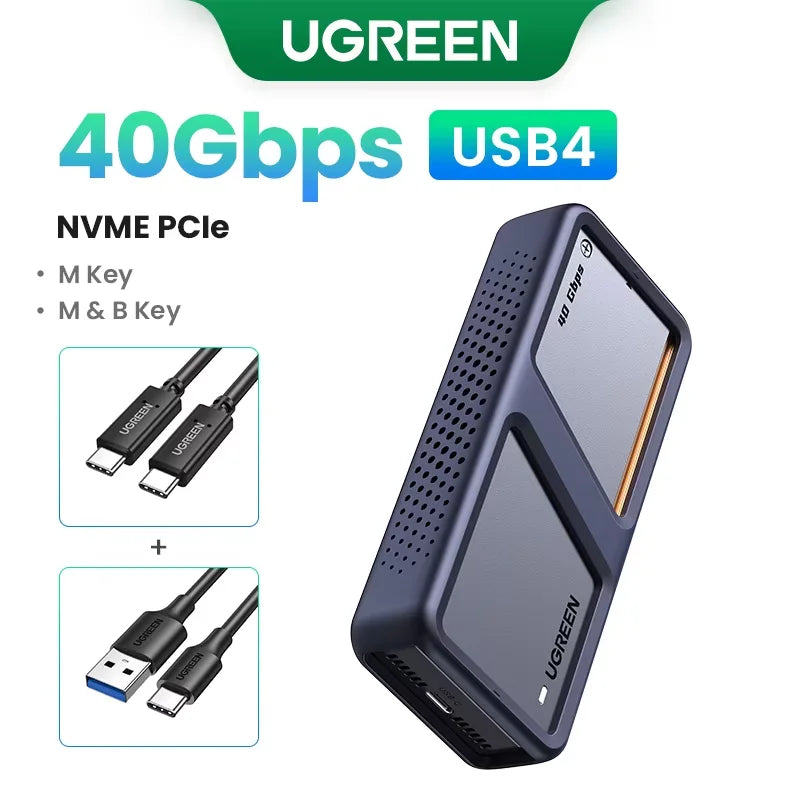 M.2 NVMe & SATA SSD Enclosure USB-C 20Gbps (USB 3.2 Gen2x2) — Supports 2230/2242/2260/2280 M & B+M Keys, Up to 8TB