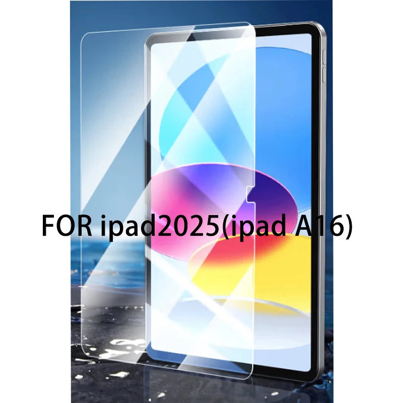Three FanzyMarket tempered glass screen protectors for 11-inch iPad Air, anti-scratch, HD, and designed for tablet protection.