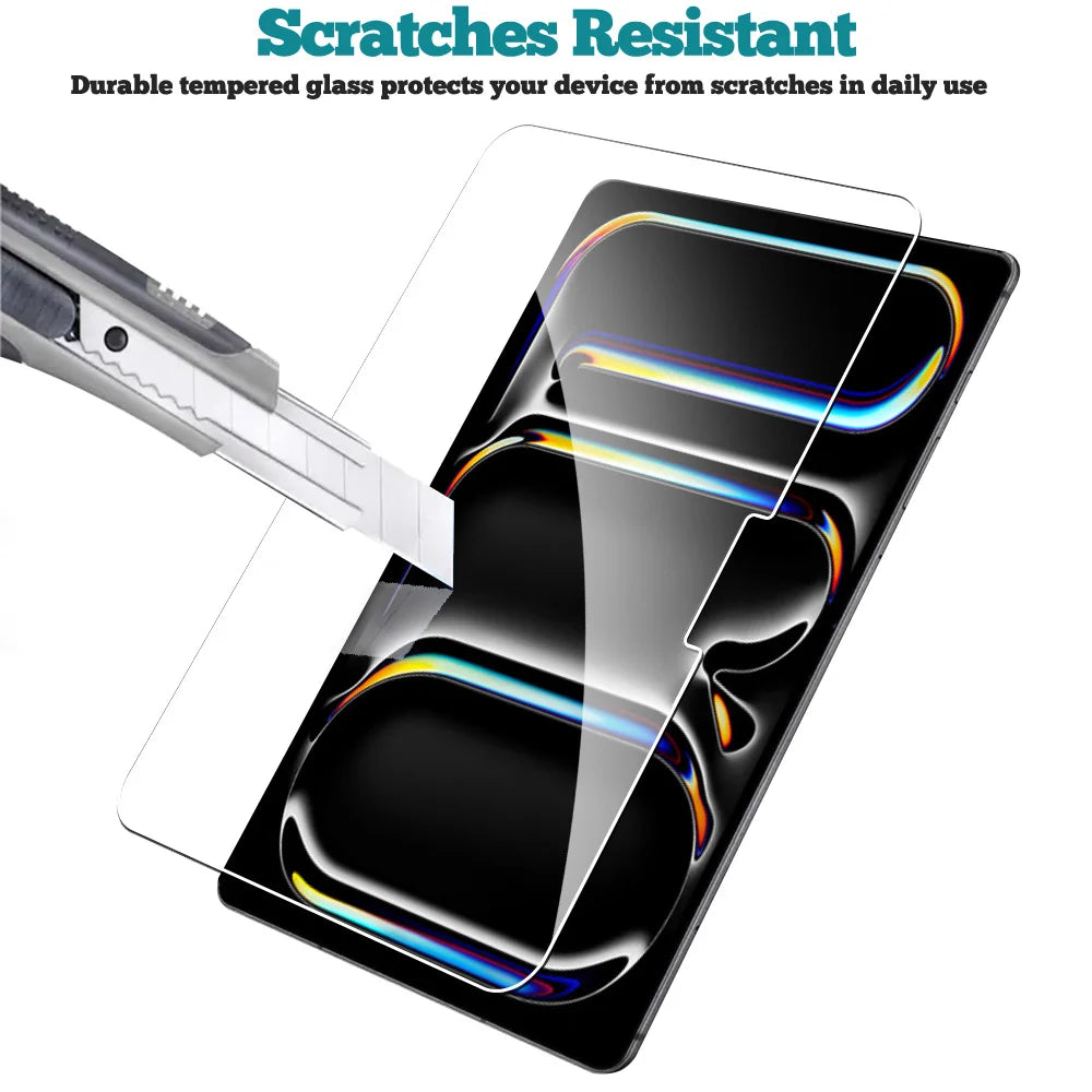Two-pack tempered glass screen protectors for iPad Pro and iPad Air, fits 11-inch and 12.9-inch models, by FanzyMarket.