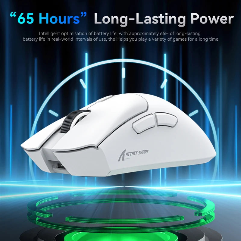 FanzyMarket programmable ergonomic wireless gaming mouse with 18,000 DPI, 6 customizable buttons, and tri-mode Bluetooth, 2.4GHz, wired USB.