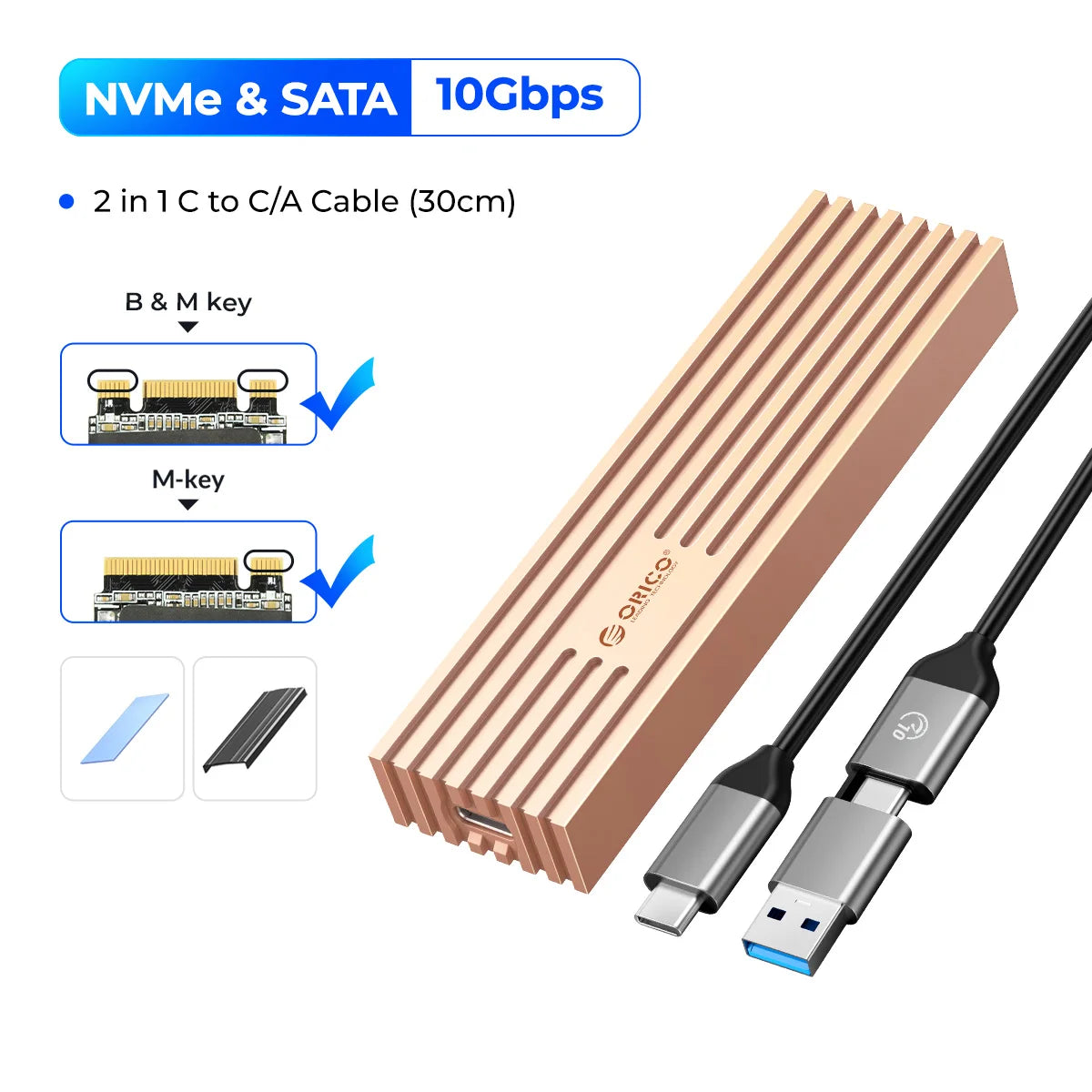 USB4 40Gbps NVMe M.2 SSD Enclosure — Thunderbolt 3/4 Compatible, USB-C
