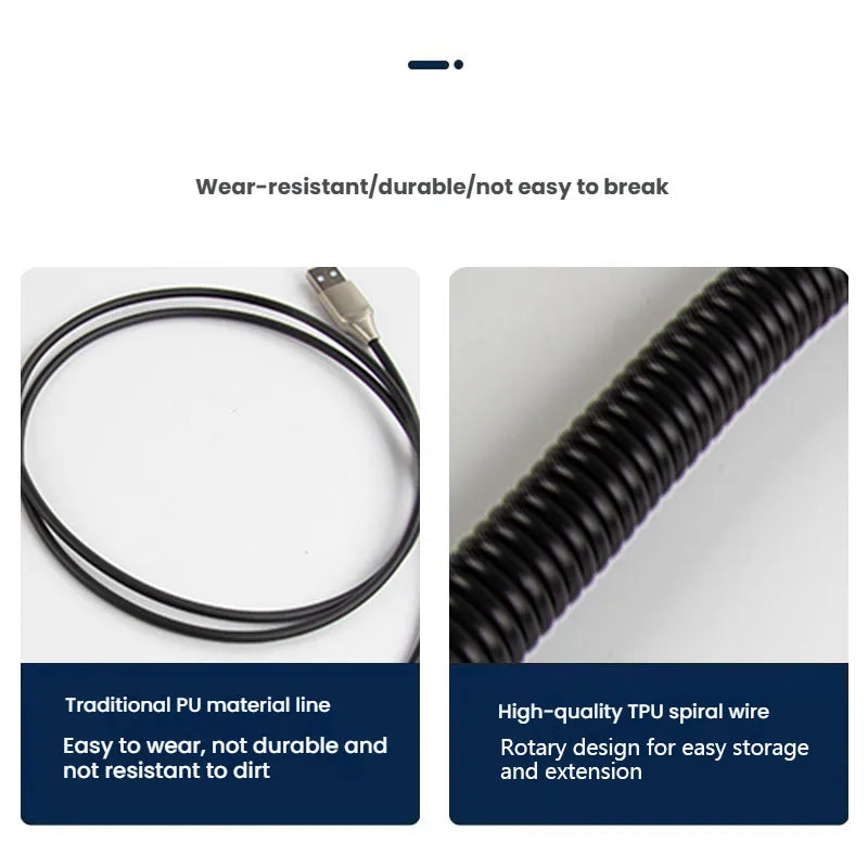 FanzyMarket white 3m coiled USB-C keyboard cable with detachable aviator connector for mechanical keyboards and office tech setups.