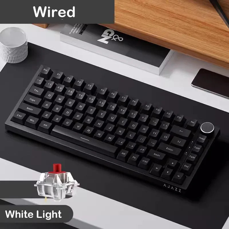 FanzyMarket wired and wireless 70% mechanical gaming keyboard with tri-mode RGB lighting and hot-swappable switches for PC and Mac.
