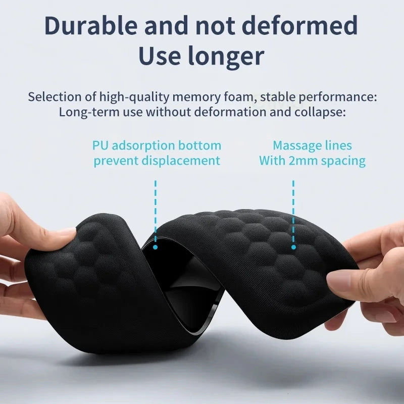 FanzyMarket 2-piece memory foam wrist rest set for ergonomic keyboard and mouse support with non-slip bases for laptop and desktop.