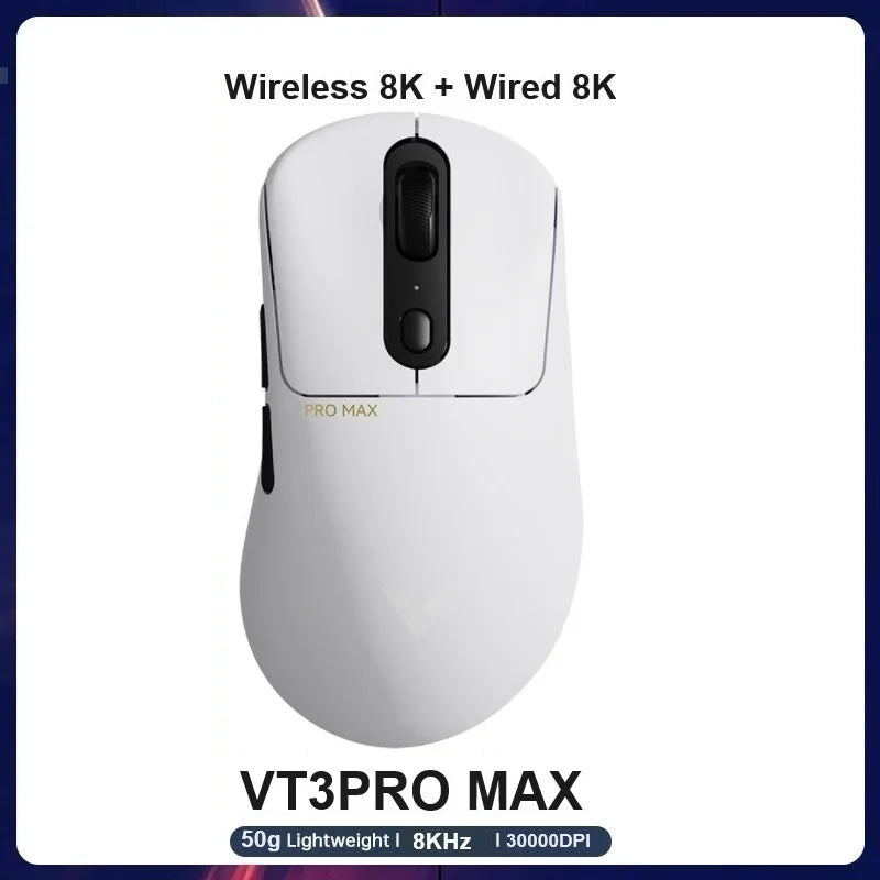 FanzyMarket ultra-light wireless gaming mouse with 26,000 DPI, 9 programmable buttons, and optical sensor on black desk mat.
