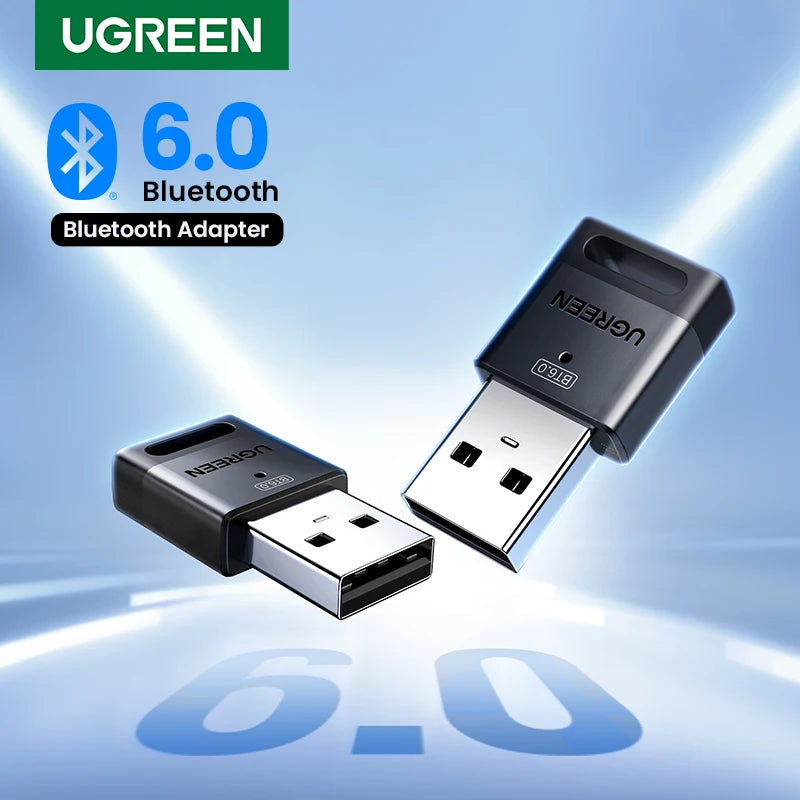 USB Bluetooth 6.0 adapter dongle for PC with USB-A interface, designed for Windows 11/10/8.1 compatibility.