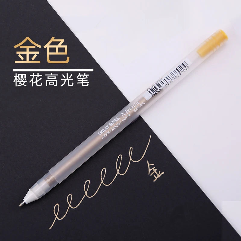 FanzyMarket white opaque gel pens 3-pack with fine 0.5mm, medium 0.8mm, and bold 1.0mm tips for journaling, art, and drawing.