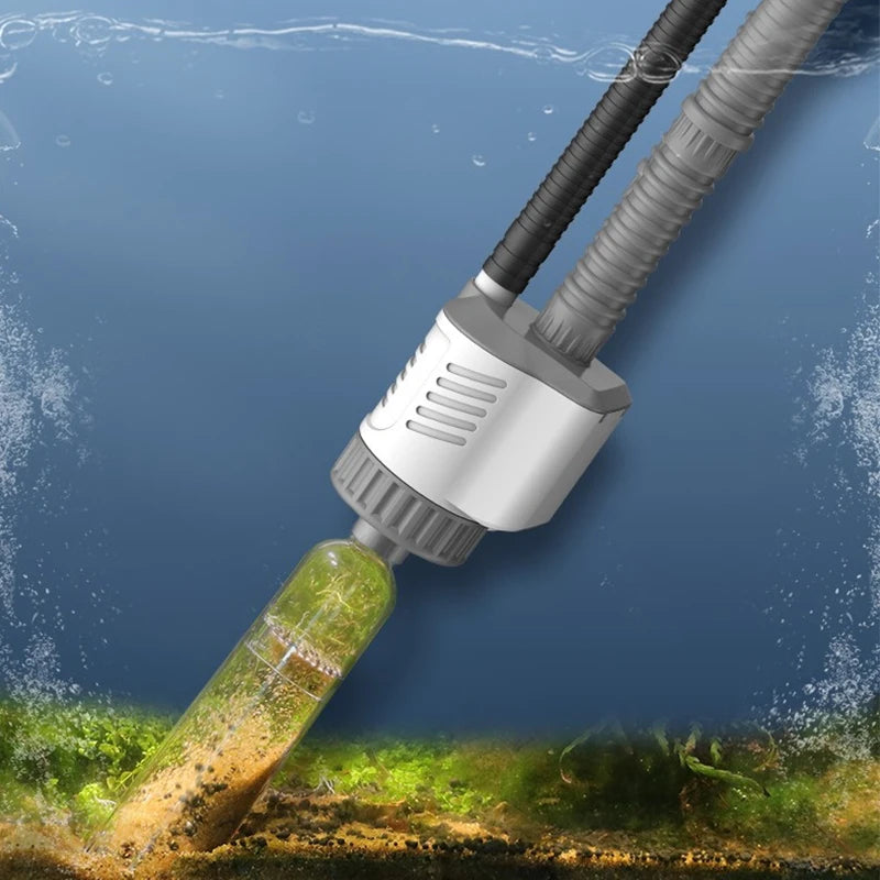 FanzyMarket automatic aquarium water change pump, 30W electric fish tank gravel siphon cleaner with 2000 L/h flow rate.
