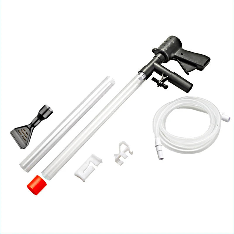 FanzyMarket manual aquarium gravel vacuum siphon pump with 2m hose for water changes, cleaning sand and gravel in fish tanks.