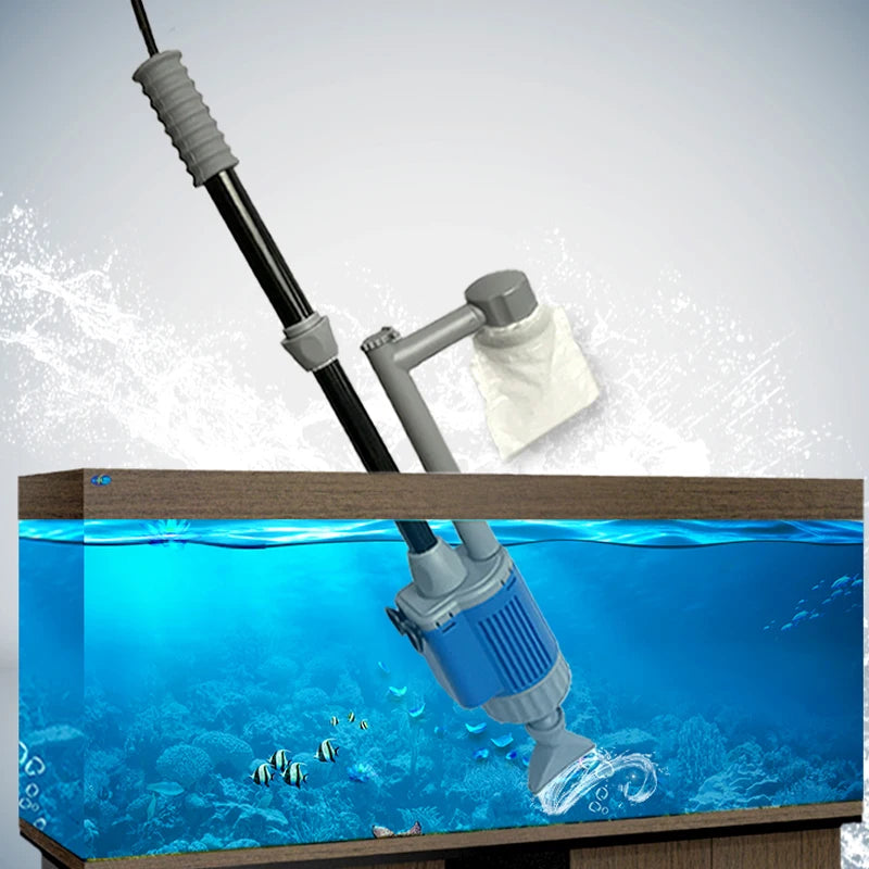FanzyMarket aquarium water change pump with EU plug, 20W/28W gravel cleaner and siphon for fish tank filtration and water maintenance