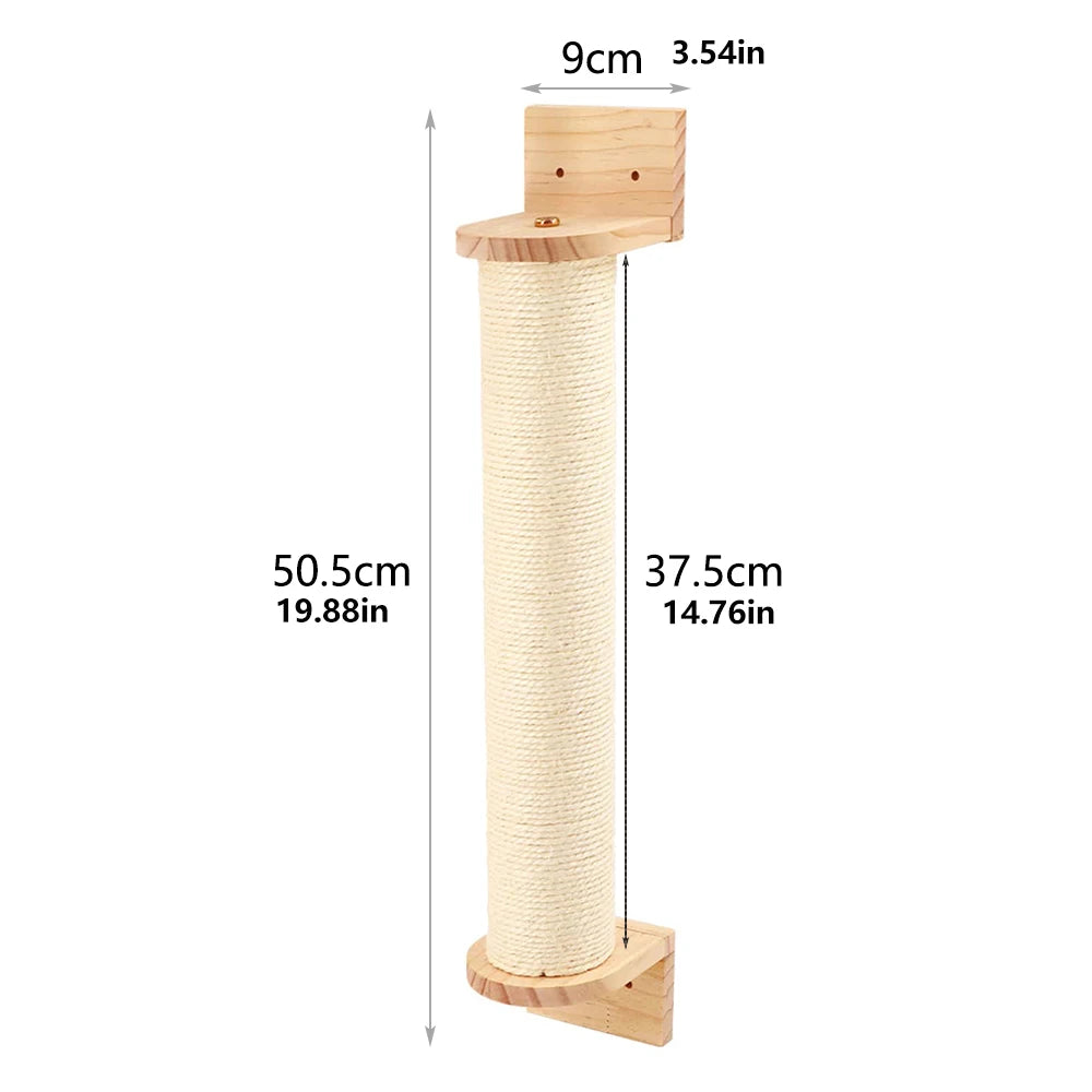 FanzyMarket wall-mounted cat climbing shelves with steps, scratching post, and cozy hideaway bed for feline play and rest.