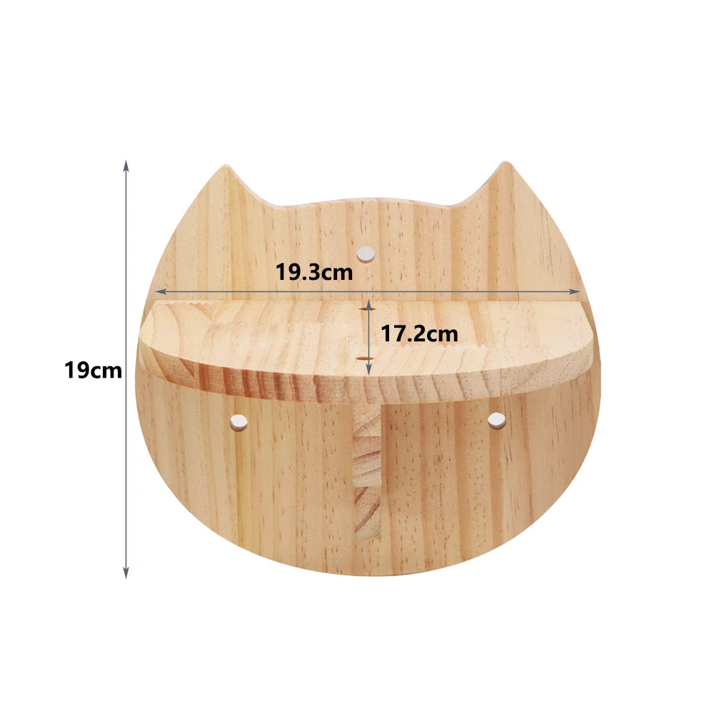 Wall-mounted FanzyMarket cat climbing shelves with steps, scratching post, and cozy hideaway bed for vertical play and rest.