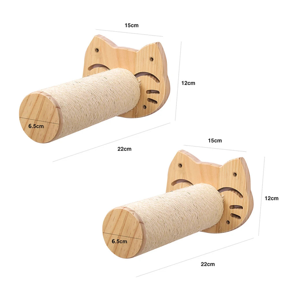 FanzyMarket wall-mounted cat climbing shelves with steps, scratching post, and hideaway bed for feline entertainment and comfort.