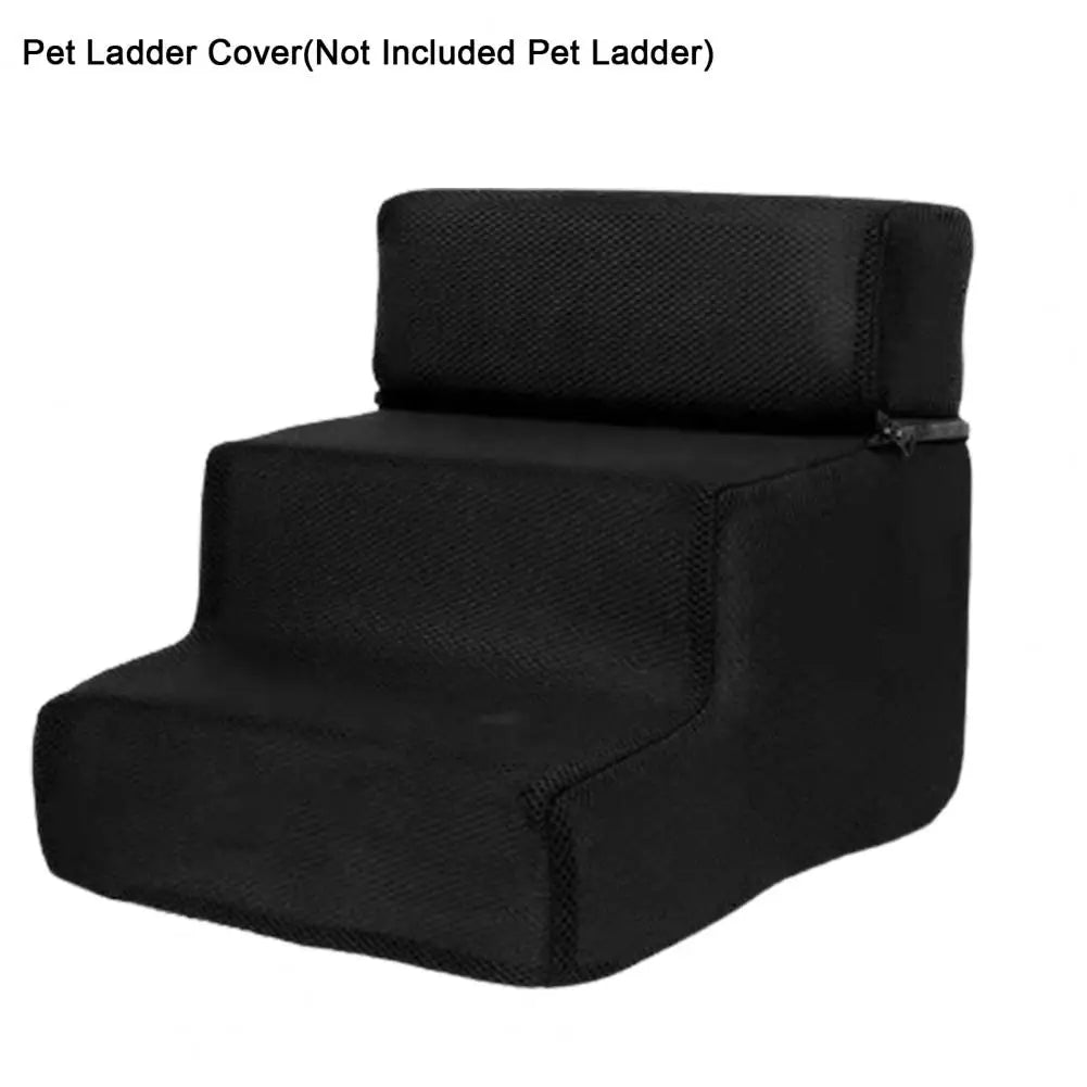 FanzyMarket 3-step pet stair cover with anti-slip faux leather and mesh, fits 11.8 x 11.8 x 13.8-inch pet stairs.