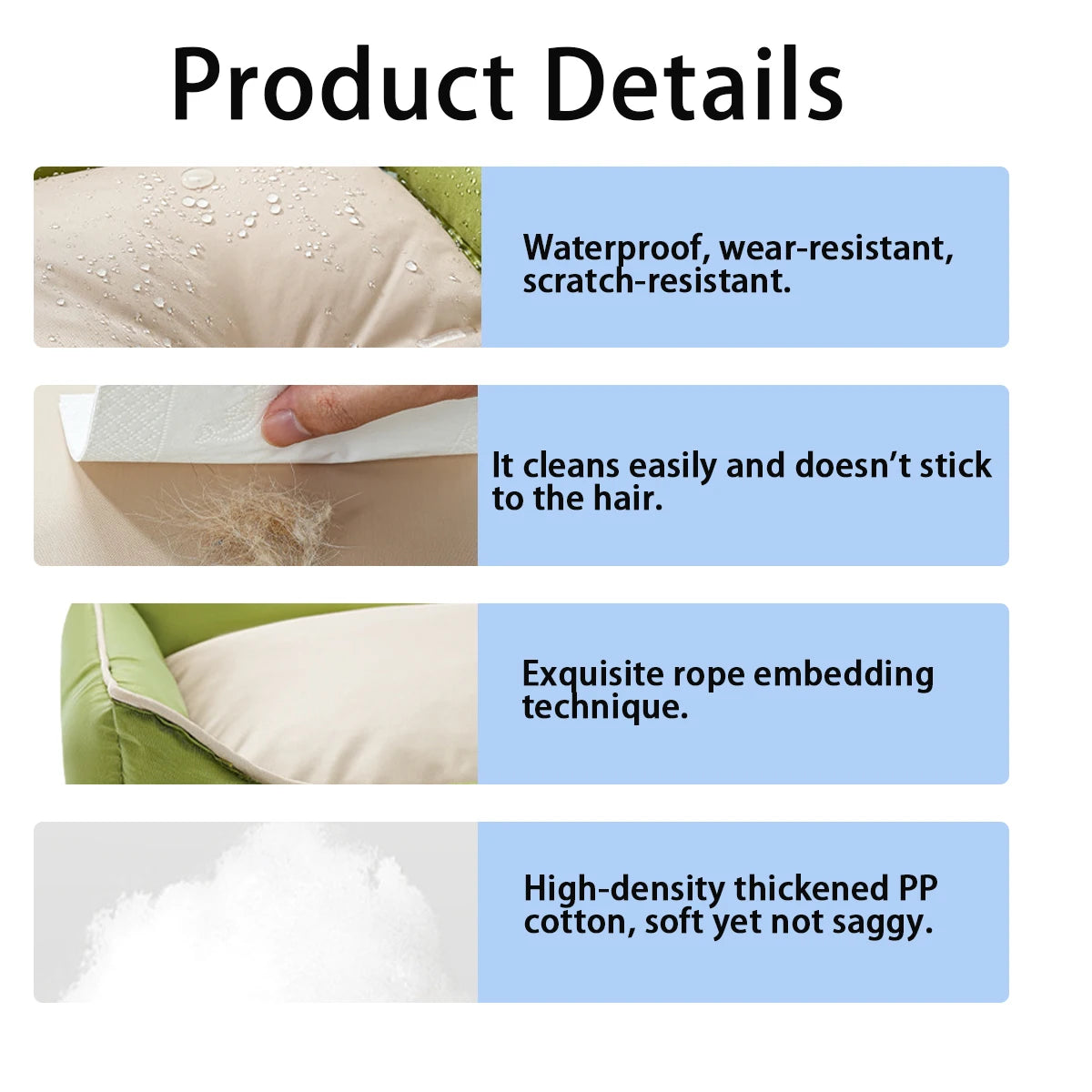 Large waterproof cooling dog and cat bed from FanzyMarket with removable washable cover and non-slip bottom, suitable for all seasons.