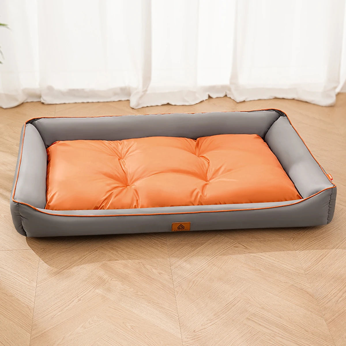 Large waterproof cooling pet bed for dogs and cats with removable washable cover, non-slip bottom, ideal for all seasons by FanzyMarket.