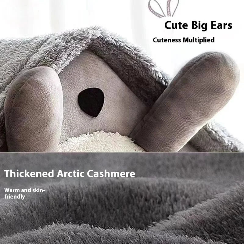 Gray coral fleece dog bed sofa with soft, washable plush fabric, designed for comfort and relaxation for dogs.