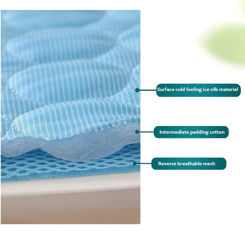 Grey FanzyMarket dog cooling mat, extra-large 62x50cm self-cooling pet bed pad for dogs and cats, ideal for summer comfort.