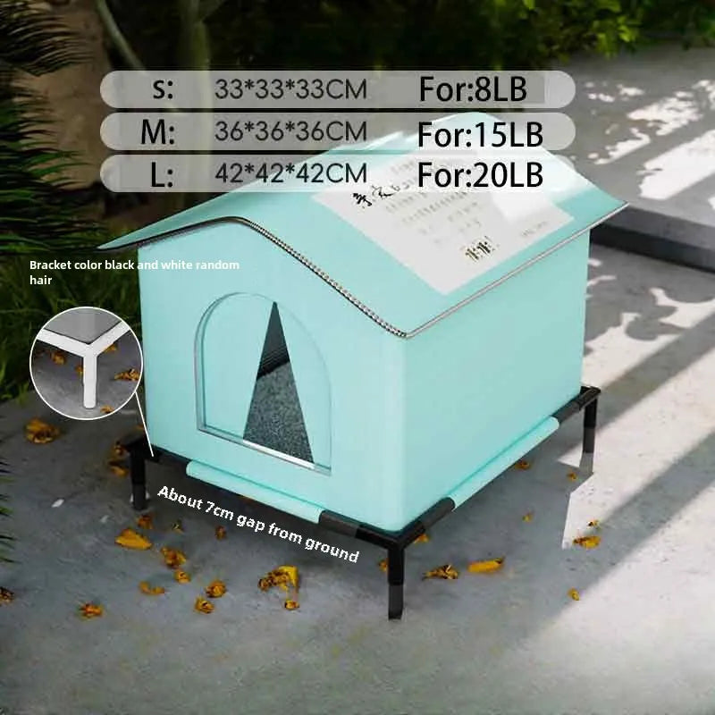 FanzyMarket waterproof foldable pet cave bed for small dogs and puppies, 33x33x33cm, outdoor winter warm plush dog house.