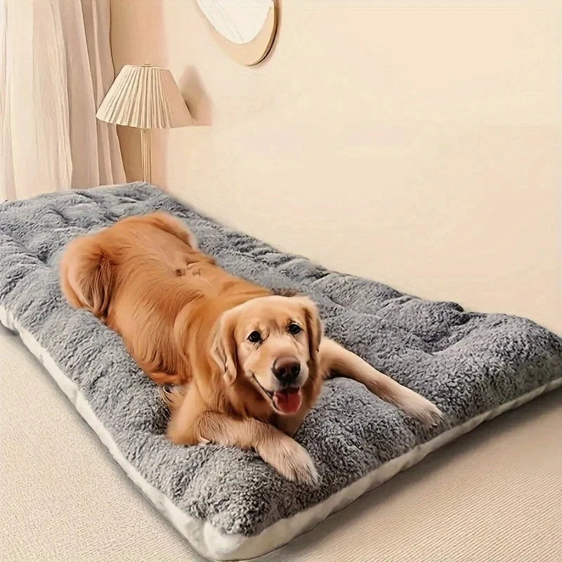 FanzyMarket plush dog bed sofa with thickened super soft polyester for small, medium, and large dogs, cozy pet mat for comfort.