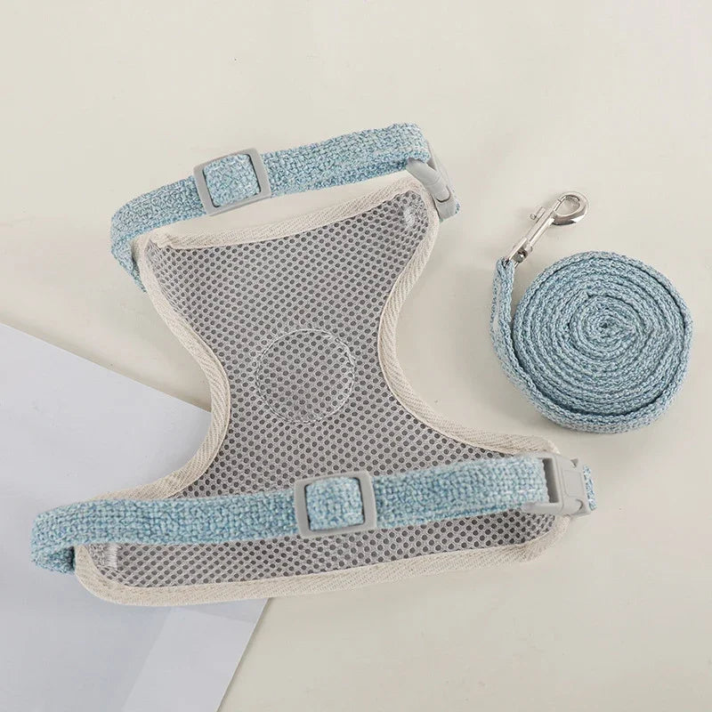 FanzyMarket cute rabbit and small pet harness and leash set, padded, adjustable for rabbits and cats, available in sizes S and M.
