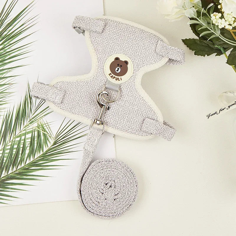 FanzyMarket cute rabbit and small pet harness and leash set, padded and adjustable for cats and rabbits, sizes S and M.
