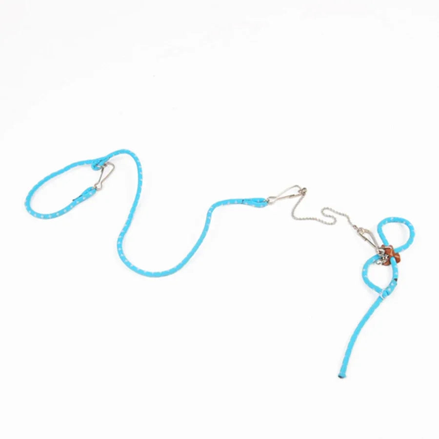Pink adjustable small pet harness and leash with bell for hamsters, rats, mice, guinea pigs, and ferrets by FanzyMarket.