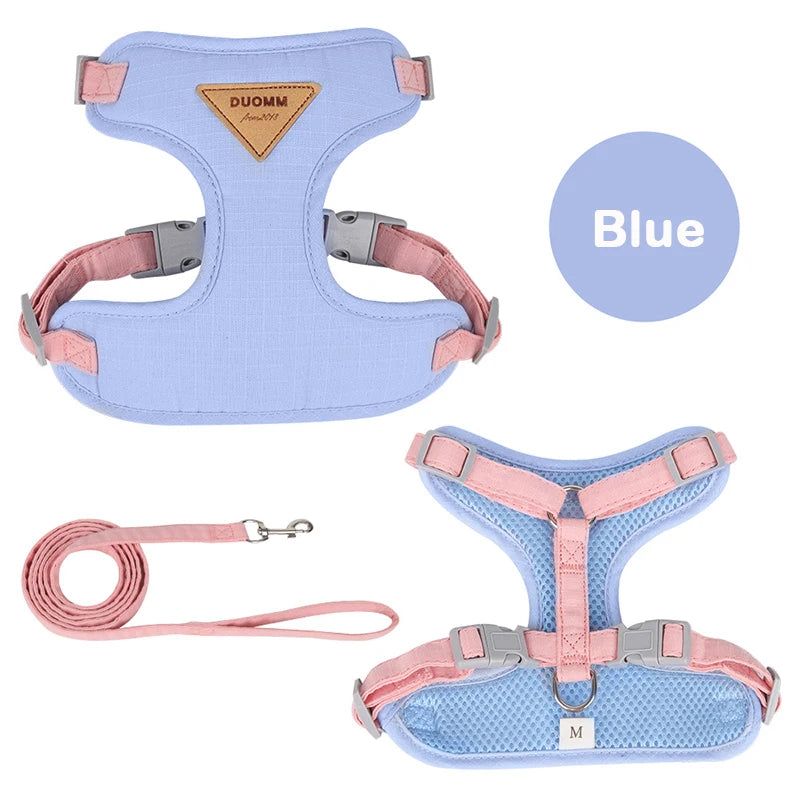 FanzyMarket breathable no-pull puppy harness and leash set for small and medium dogs and cats, ideal for French Bulldog, Chihuahua, Poodle.