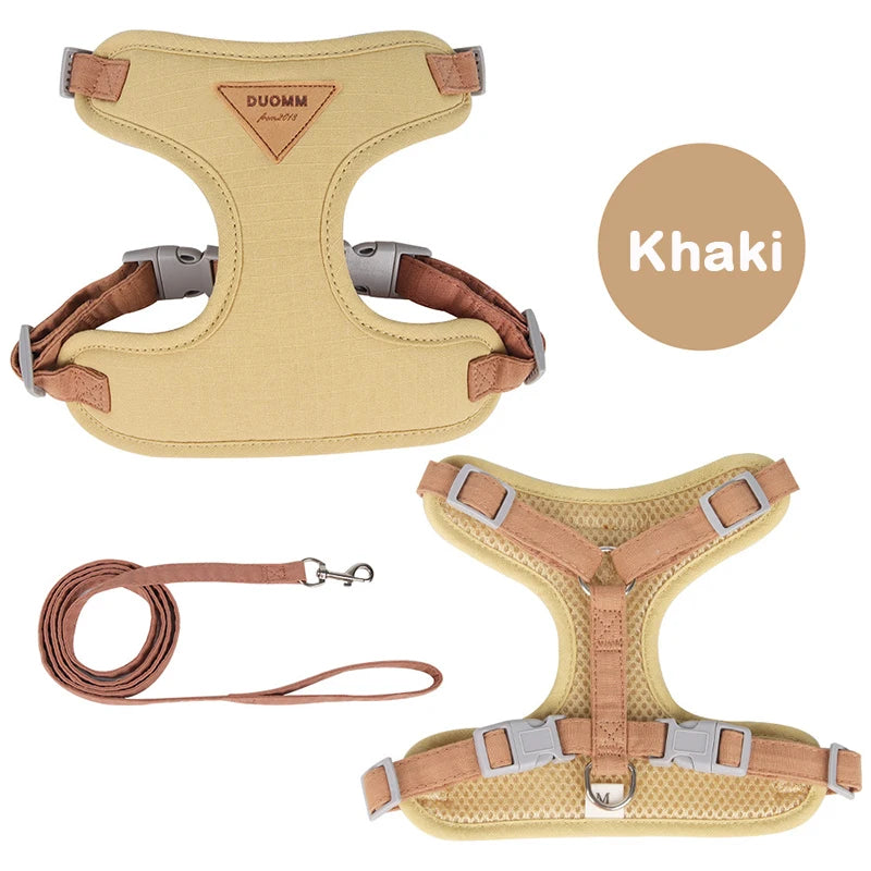 FanzyMarket breathable no-pull puppy harness and leash set for small dogs and cats, ideal for French Bulldog, Chihuahua, Poodle.