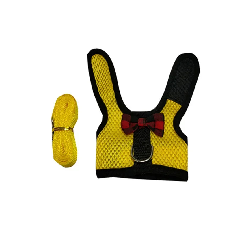 FanzyMarket small animal vest harness and leash set for rabbits, kittens, and guinea pigs, adjustable breathable cotton in three sizes