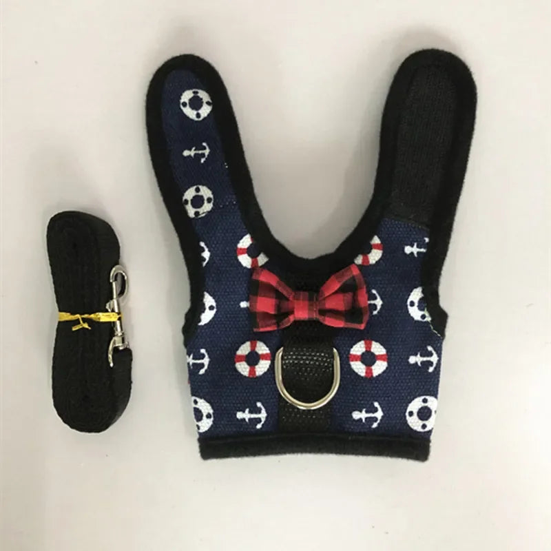 FanzyMarket small animal vest harness and leash set for rabbits, kittens, guinea pigs, adjustable breathable cotton in three sizes.