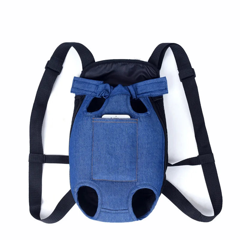 FanzyMarket adjustable double-shoulder pet carrier backpack for small dogs and cats, breathable and hands-free for travel and hiking.