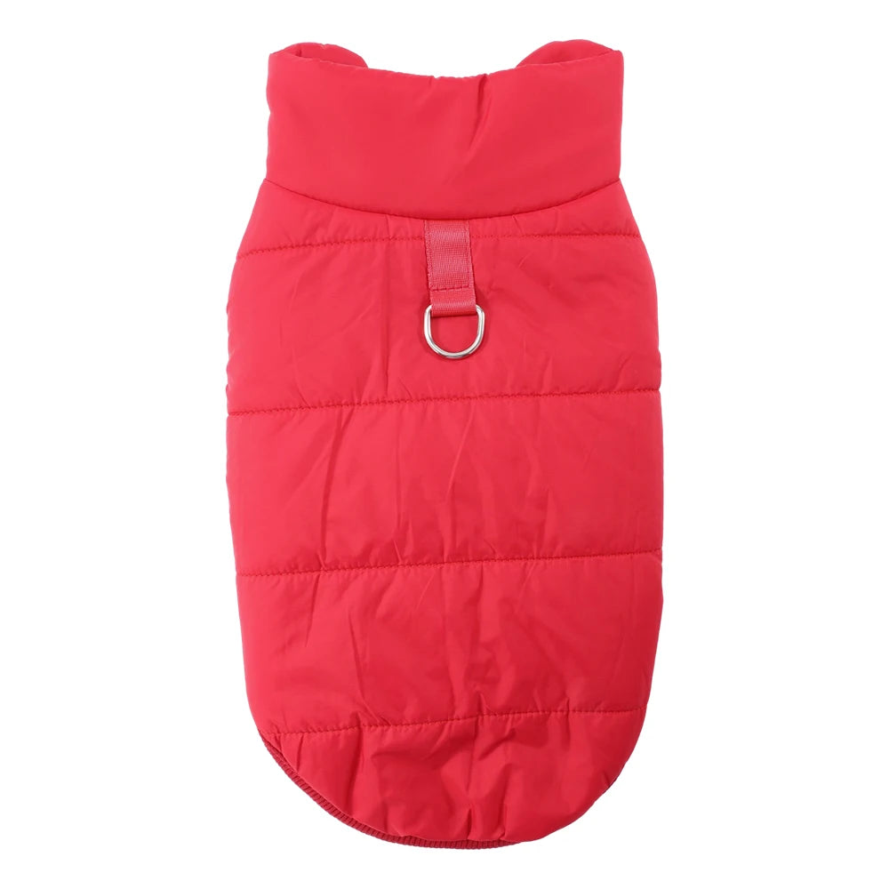 FanzyMarket waterproof fleece winter coat for small dogs and cats, windproof puppy jacket vest in black for breeds like Chihuahua and Beagle.