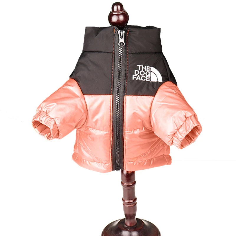 FanzyMarket windproof winter dog jacket with reflective padding for small to large dogs, suitable for puppies in various sizes.