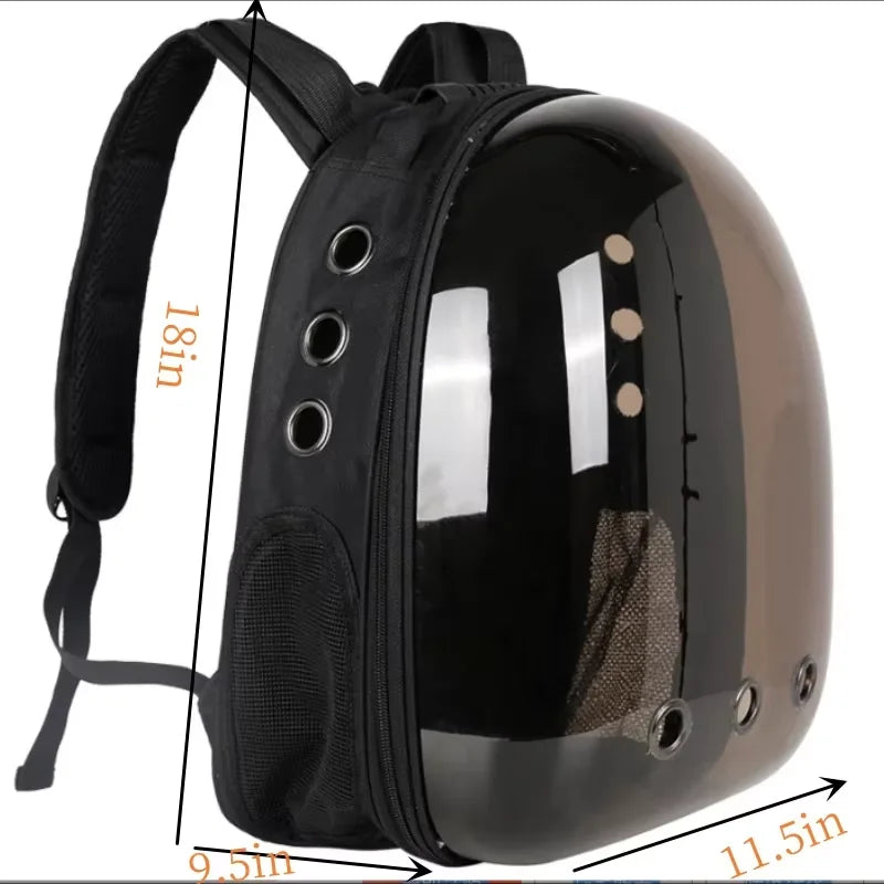 FanzyMarket portable space capsule cat backpack carrier with breathable ventilation for comfortable pet travel.