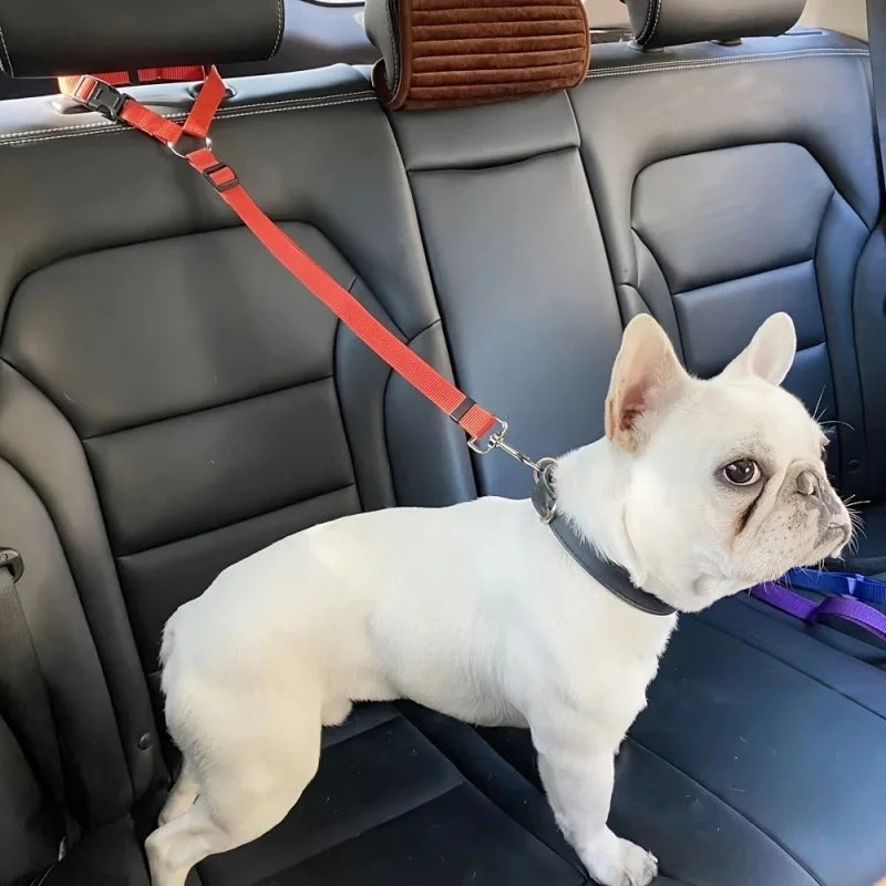 FanzyMarket two-in-one pet car seat belt leash and harness for dogs, adjustable nylon safety harness for backseat travel.