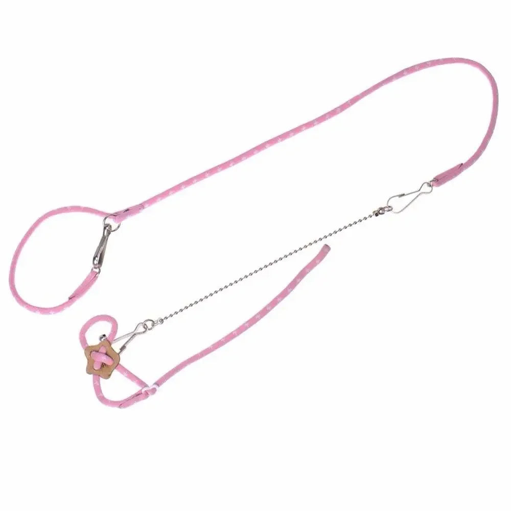 FanzyMarket adjustable small pet harness and leash for hamsters, rats, and mice, made of nylon with a bell and safety breakaway.