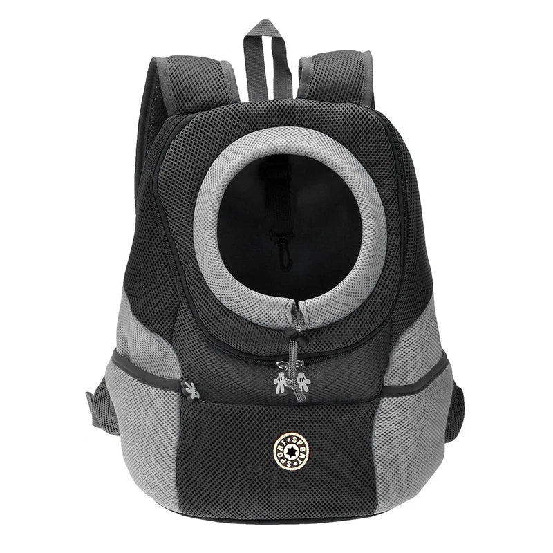 FanzyMarket double-shoulder pet carrier backpack for small dogs, breathable travel dog carrier, fits pets up to 12 kg (26 lb).