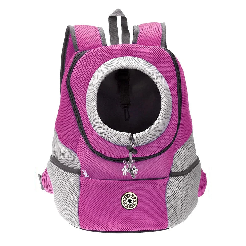 FanzyMarket double-shoulder pet carrier backpack for small dogs, breathable travel dog carrier, fits pets up to 12 kg.