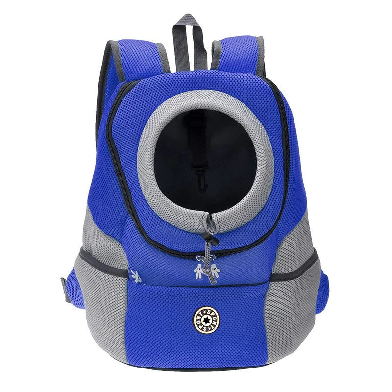 FanzyMarket double-shoulder pet carrier backpack for small dogs, breathable travel dog carrier, fits pets up to 12 kg.